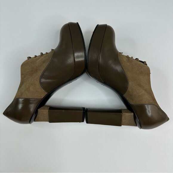 Fendi Women’s Brown Designer Suede Leather Oxford‎ Luxury Ankle Boot EU 37.5 - Picture 6 of 14